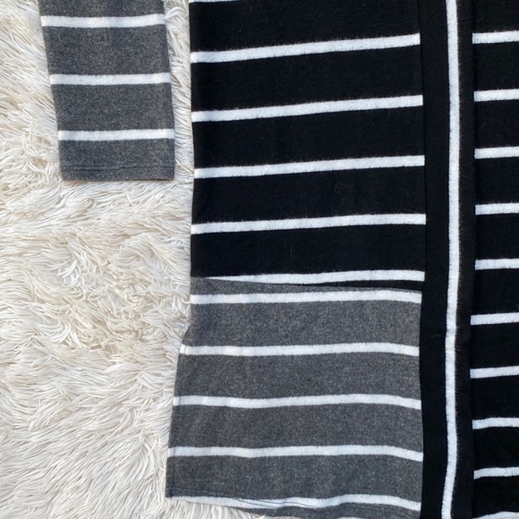 πHPπ Hailey & Co Striped Long Duster Cardigan π Black Gray & White - Picture 9 of 15